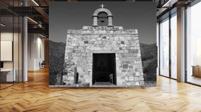 old churches in Baja California, Mexico: black and white Wall mural