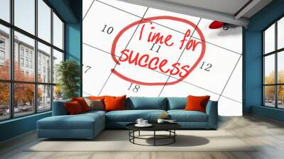 time for success text write on paper Wall mural