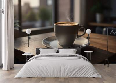 Cup of coffee on the table 4. Wall mural