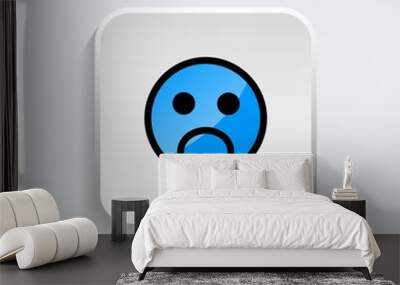 Not happy or sad emoticon icon symbol with modern flat style icon for web site design, logo, app, UI isolated on white background. Vector illustration Wall mural