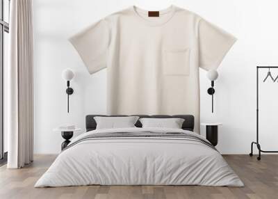 A white t-shirt featuring a stylish pocket on the chest Wall mural