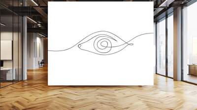 Vector continuous one simple single abstract line drawing of eye with retina outline design isolated on a white background
 Wall mural