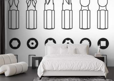 Screwdriver bit icon Wall mural