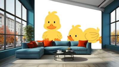 Cute yellow ducks cartoon collcetion set Wall mural