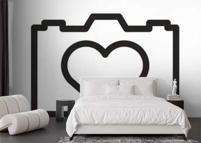 one line doddle camera sign vector Wall mural