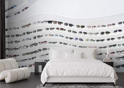 shelf with glasses in the shop Wall mural