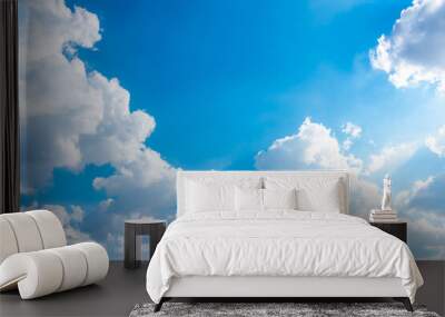 blue sky and White cloud nature background. Beautiful cloud in blue sky. Wall mural