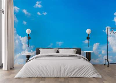 Panorama of blue sky and White cloud nature background. Panoramic of Beautiful cloud in blue sky. Wall mural