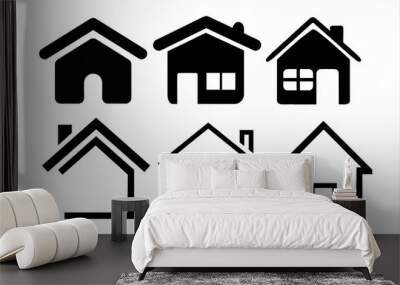 house icon set Wall mural