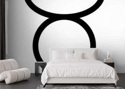 Astrological sign. Taurus simple icon. Black on white background Wall mural