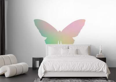 butterfly icon. Colorful logo concept with simple shadow on whit Wall mural