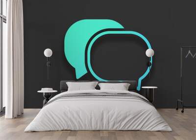 chat icon. Colorful logo concept with soft shadow on dark backgr Wall mural