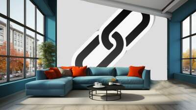 Link icon. Hyperlink chain symbol. Simple icon. Sticker style wi Wall mural