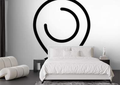 Location point, map marker, simple pin icon. Black linear icon with editable stroke on white background Wall mural