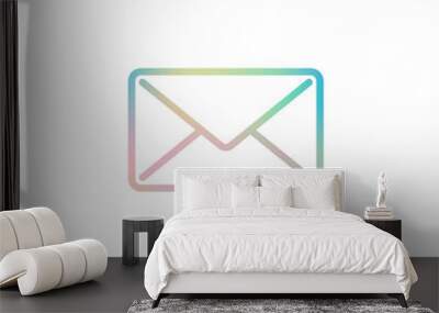 mail close icon. colorful logo concept with simple shadow on whi Wall mural