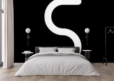 Number five, numeral, simple letter. White icon on black backgro Wall mural