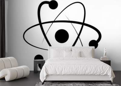 scientific atom symbol, logo, simple icon Wall mural