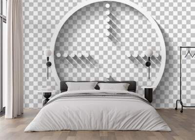 Simple target icon. White icon with shadow on transparent backgr Wall mural