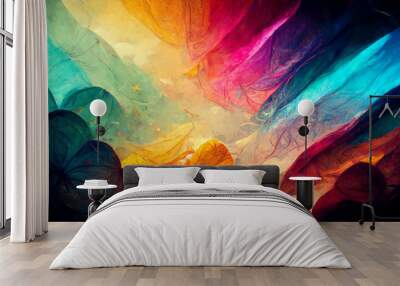 3D illustration abstract design made of colorful forms on the subject of art, passion, spirituality and inner world. Creativity and art Wall mural