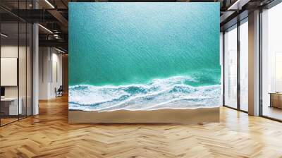 3D render of Nature tropical beach sea with palm tree and the ocean. Beautiful beach blue sea water. Wall mural