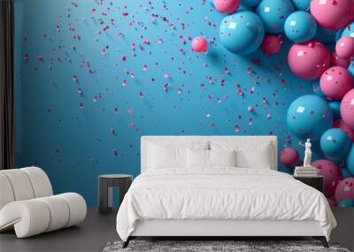 Celebrate with festive balloons, streamers, and a party atmosphere on Happy Fathers Day! Wall mural