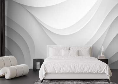 Modern soft luxury texture white and light gray with smooth and clean subtle background illustration. Wide angle format banner Wall mural