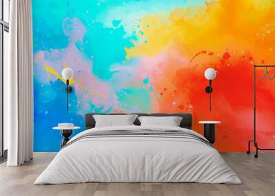 bright Abstract watercolor drawing on a paper image	 Wall mural