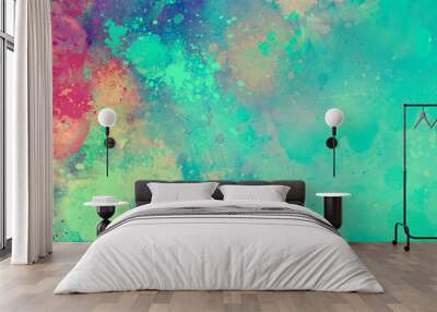 bright Abstract watercolor drawing on a paper image Wall mural