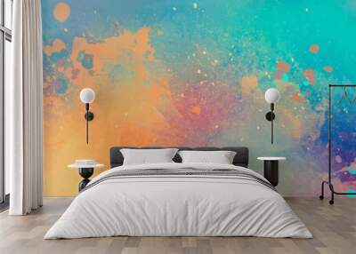 bright abstract watercolor drawing on a paper image Wall mural