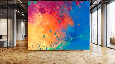 bright Abstract watercolor drawing on a paper image	 Wall mural