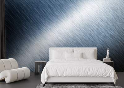 Brushed Steel Surface with Diagonal Lines and Light Reflection Wall mural