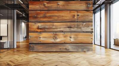 Weathered Horizontal Wooden Planks Wall mural