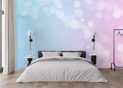 pastel pink and blue bokeh background with copy space for label text Wall mural