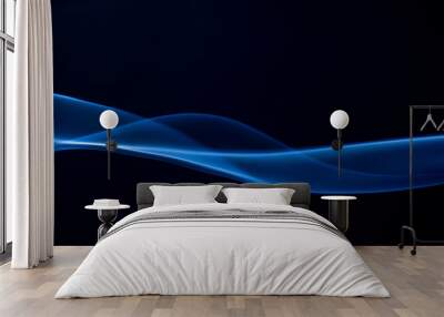 Abstract blue smoke swirls Wall mural