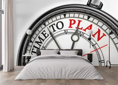 time to plan concept clock Wall mural