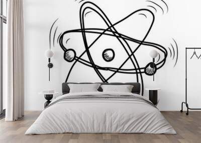 atom icon. hand drawn illustrations Wall mural