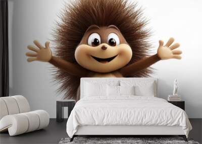 3D cartoon character chestnut, isolated on a white background. png Wall mural