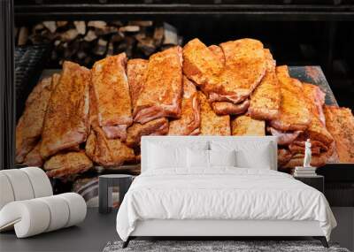  seasoned pork ribs ready for barbecue Wall mural