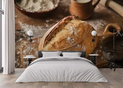 Freshly baked traditional bread Wall mural