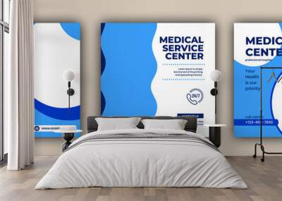 Medical Social Media Post Template, Editable Healthcare Social Media Banner Template. Social media post design template free vector. Anyone can use This Design Easily Wall mural