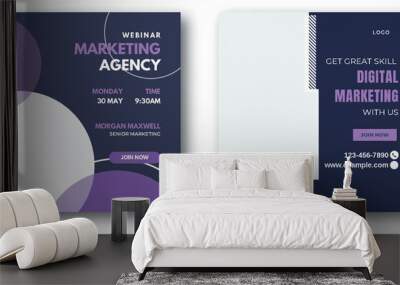 Online course class social media post template design vector Wall mural