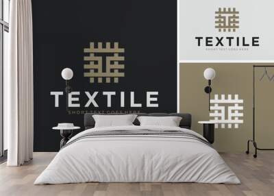 Initial Letter T Textile Texture with Weave Mat motif pattern texture classic logo design Wall mural