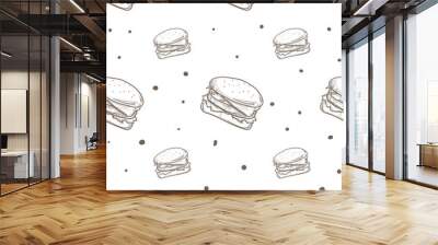 pattern hamburger drawing graphic background  Wall mural