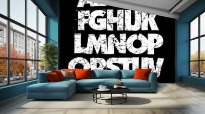 Detailed grunge dirty font. Vector alphabet Wall mural