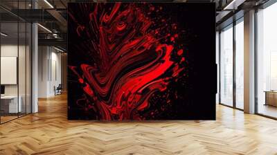  red paint splashes on the dark background ar 2:3 Generative AI Wall mural