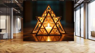 Geometry Symbol Illuminated by Candlelight Wall mural