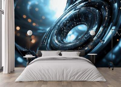 abstract metallic reflective futuristic computer wallpaper Wall mural