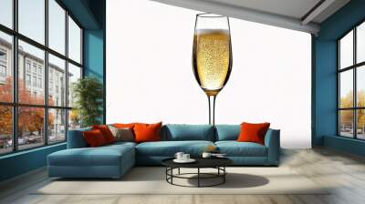 glass of champagne isolated on white Wall mural