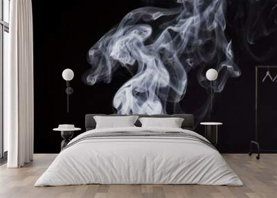 white smoke on black background Wall mural