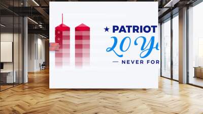 911 Patriot Day 20 years - USA, September 11 20th Anniversary - 9/11 banner horizontal white background vector Wall mural